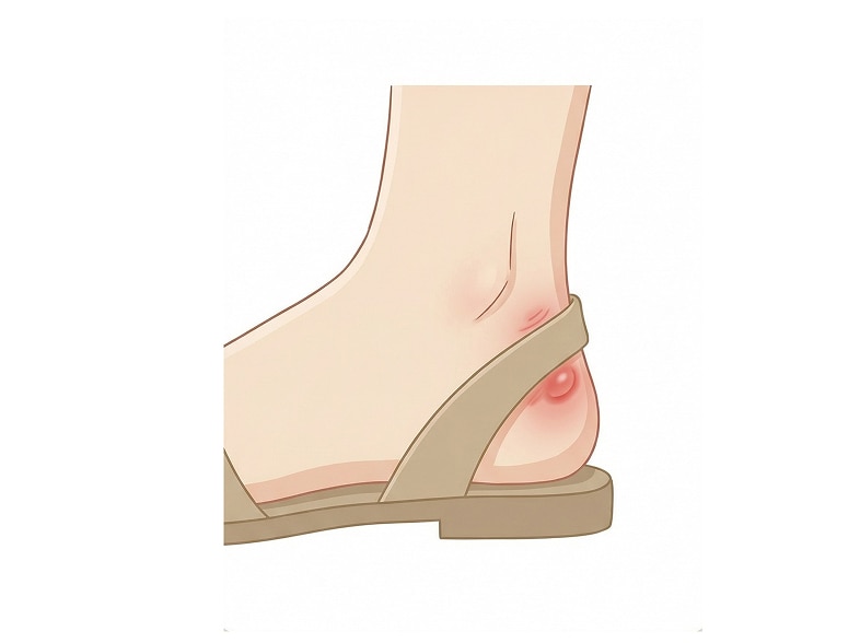 Heel blisters illustration