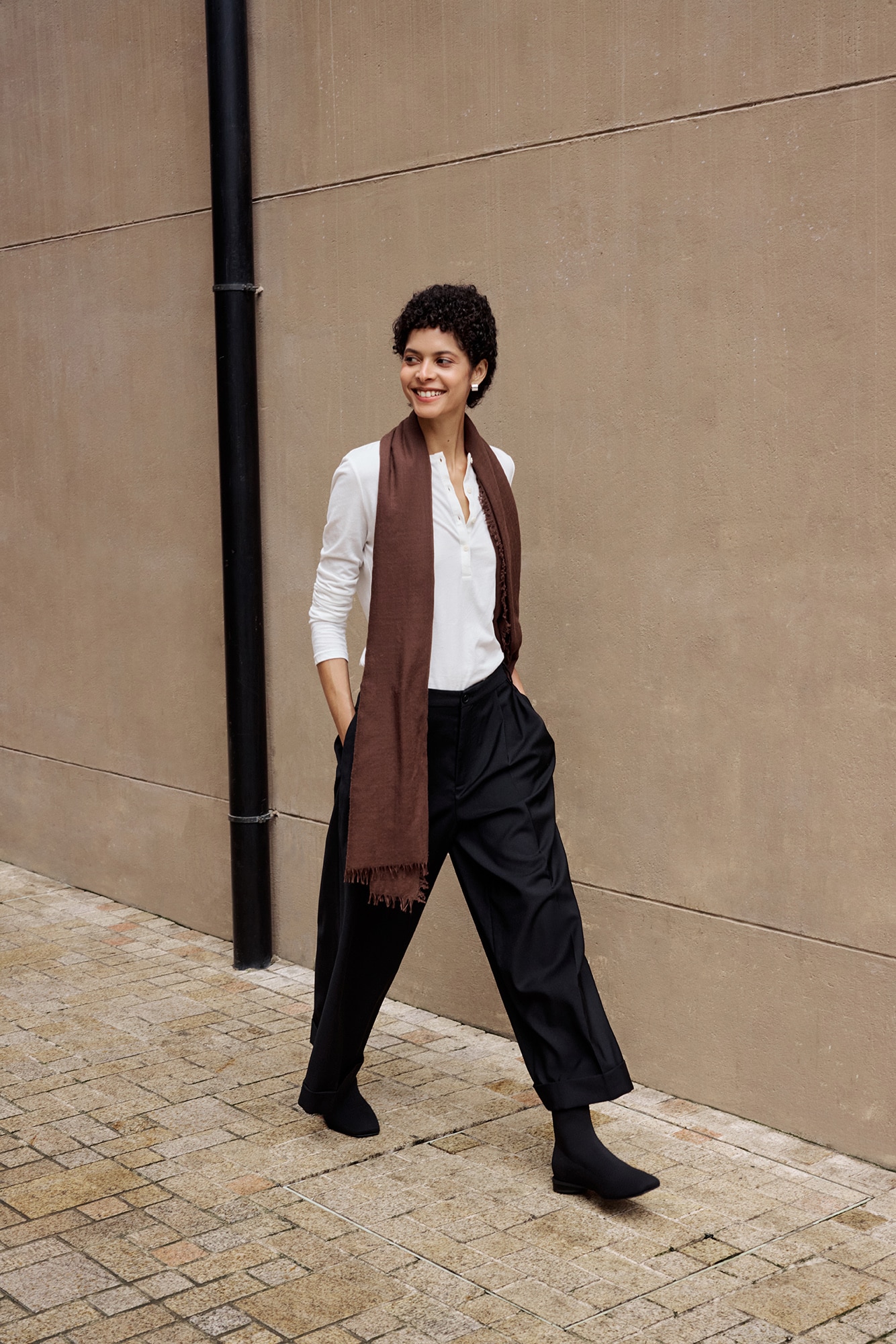VIVAIA square-toe boot editorial look 04