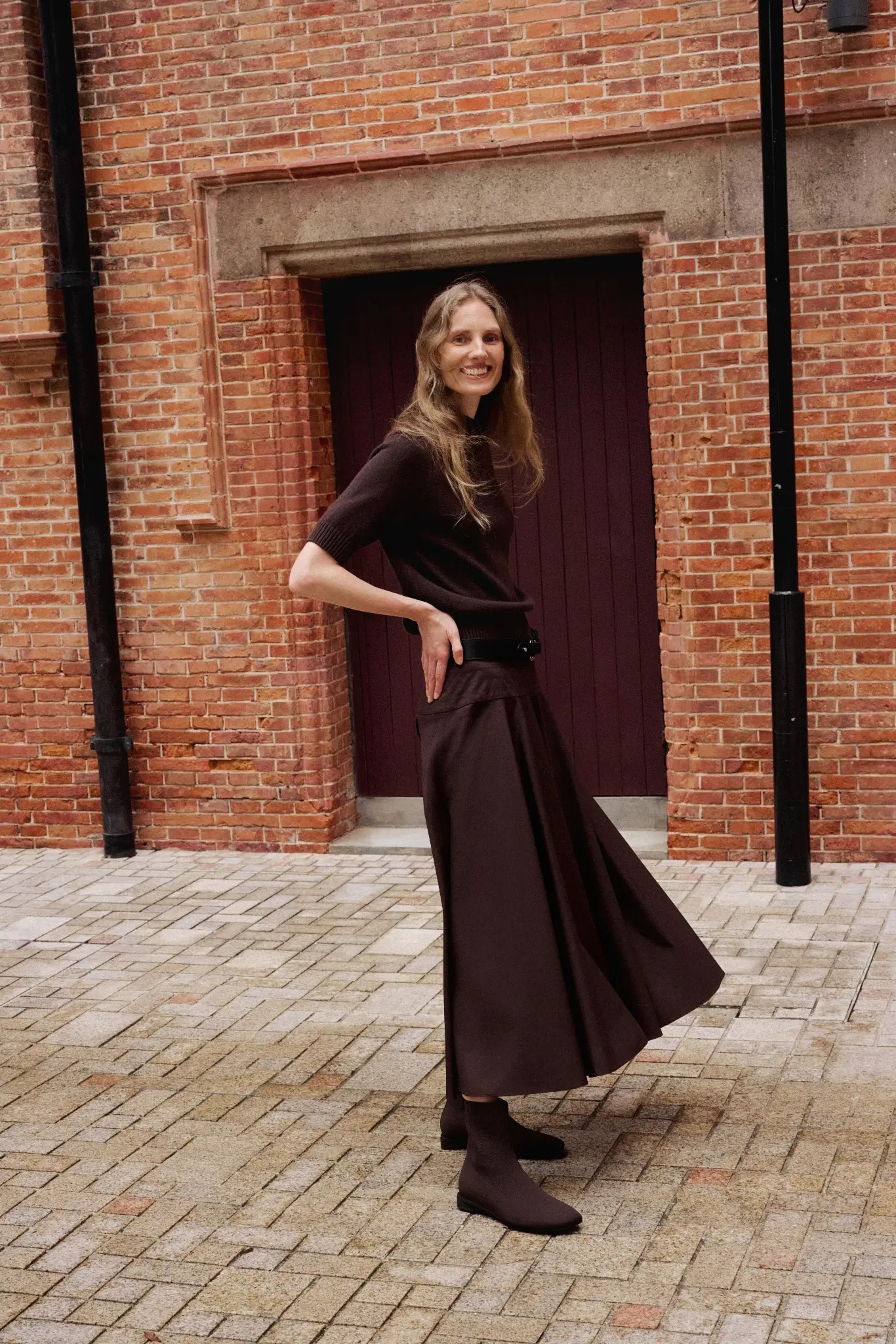 VIVAIA square-toe boot editorial look 10