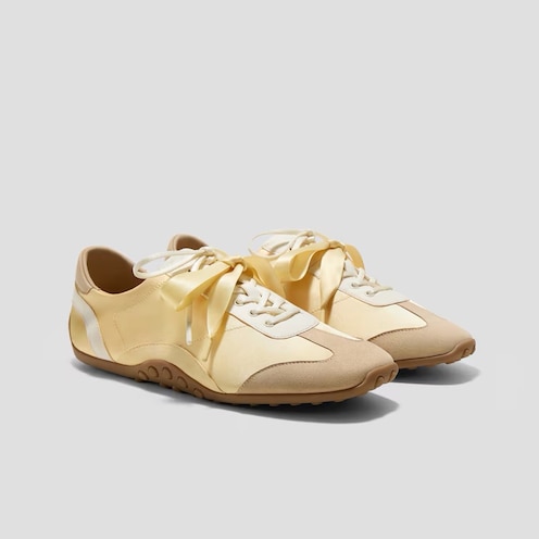 Butter yellow satin Carol Sneakerina