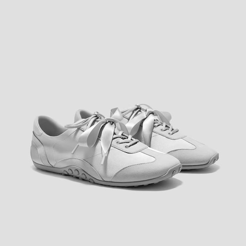 Cream and nude satin Carol Sneakerina