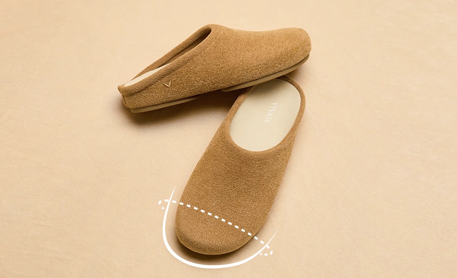 Tan Round-Toe Clog Mules showing the roomy round toe shape