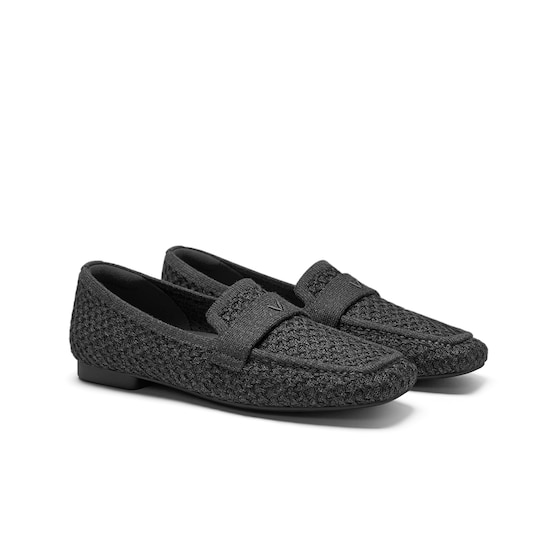 Black and Grey VIVAIA knit loafers