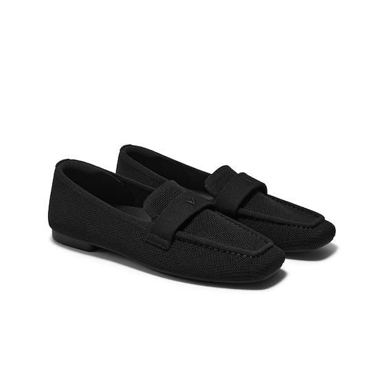 Black Lattice VIVAIA knit loafers