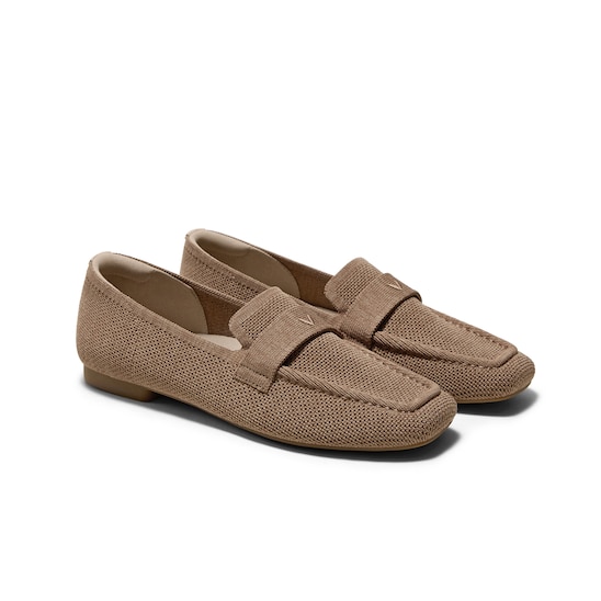 Brown Taupe Lattice VIVAIA knit loafers