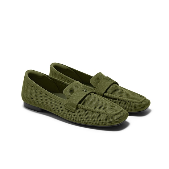 Olive Drab Lattice VIVAIA knit loafers
