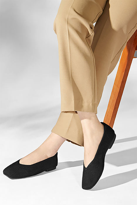 VIVAIA Squared-Toe Terry Knit Flats-walking on clouds