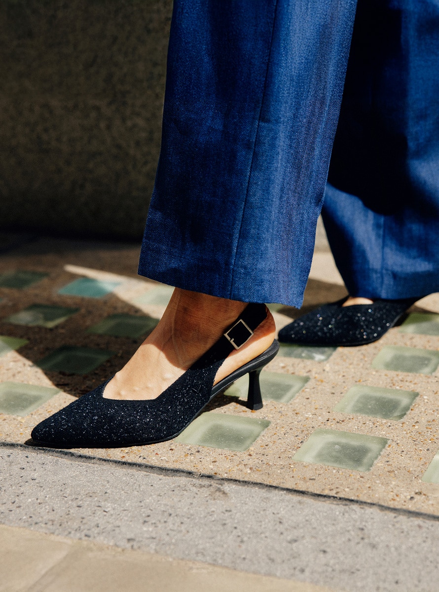 Pointed-Toe Slingback Heels