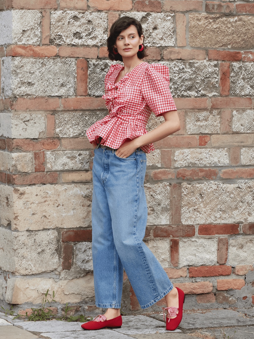 Look 3: Cropped Wide-Leg Denim