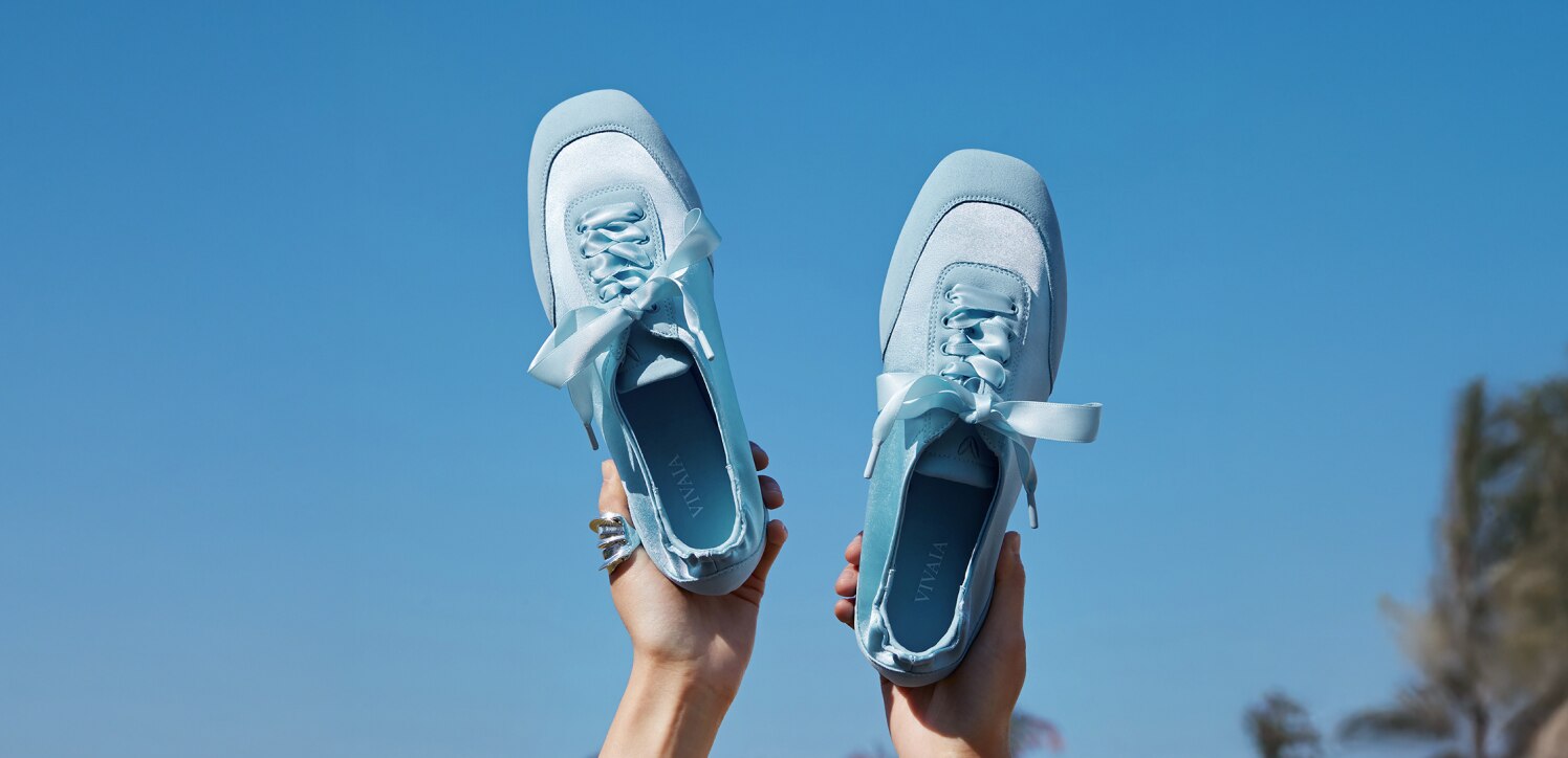 VIVAIA フラットシューズ EU37.5 MELIA ALMOND Margot Walker Mesh] スクエアトゥ 超軽量 厚底 メッシュ