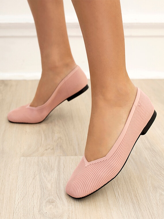 Margot Squaretoe Flats for Bunions & Wide Feet in Ash Rose VIVAIA