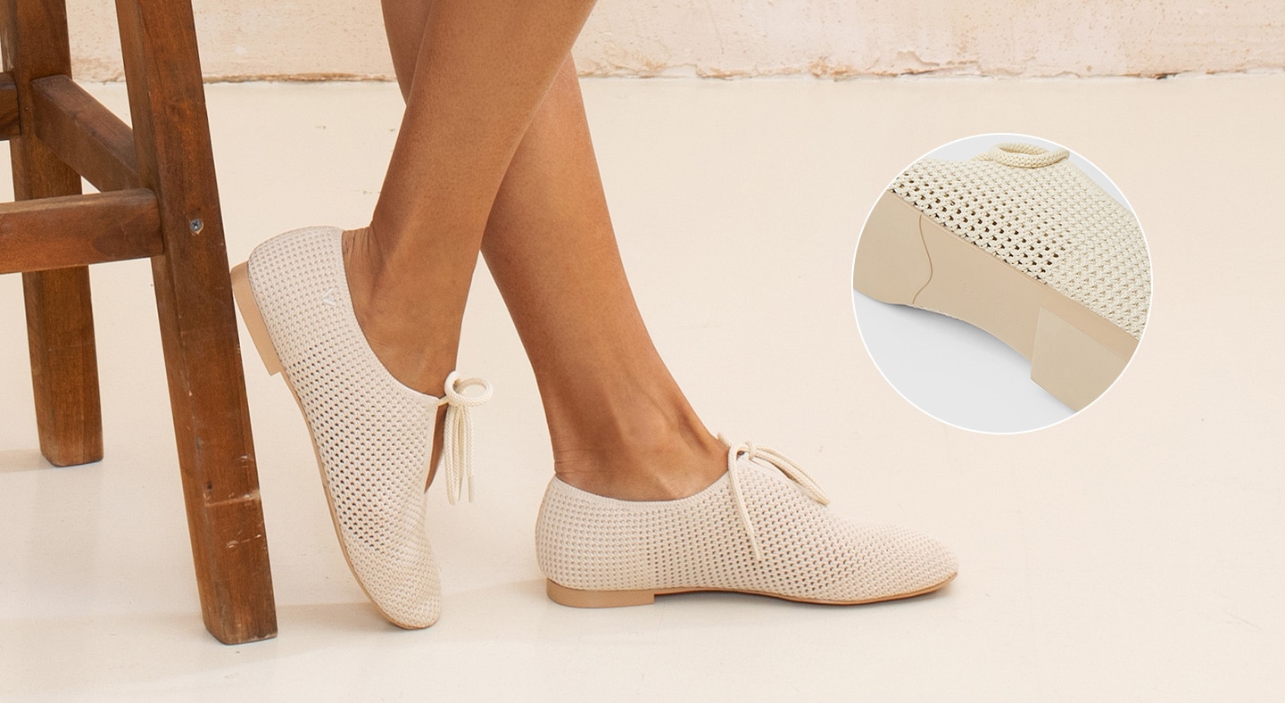 VIVAIA Square-Toe Lace-Up Comfortable Flats