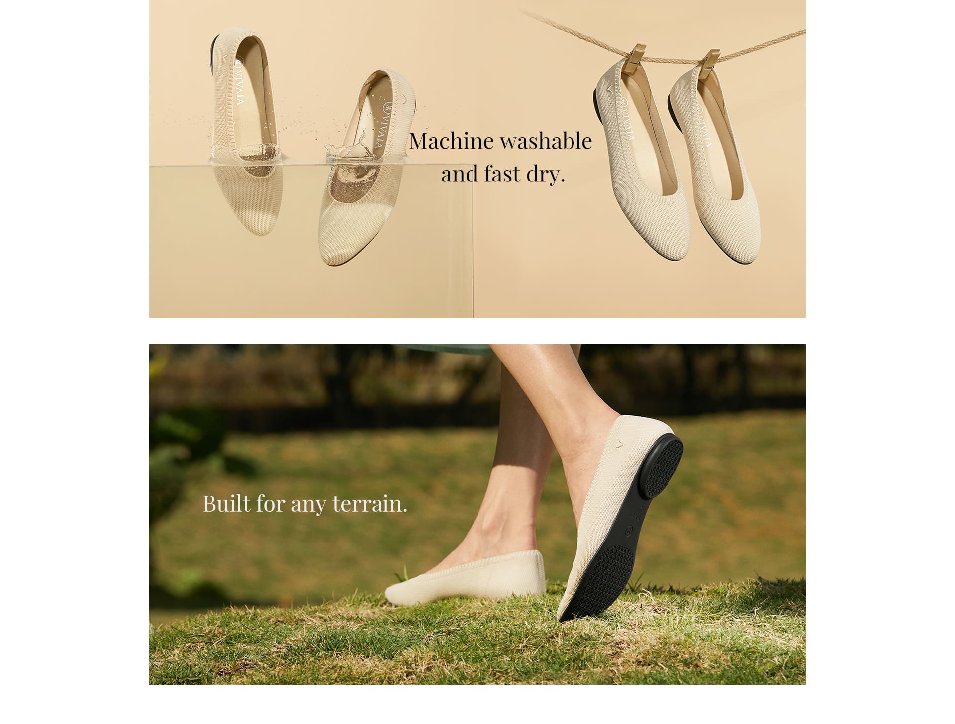 VIVAIA Tamia Round-Toe Ballet Flats machine washable
