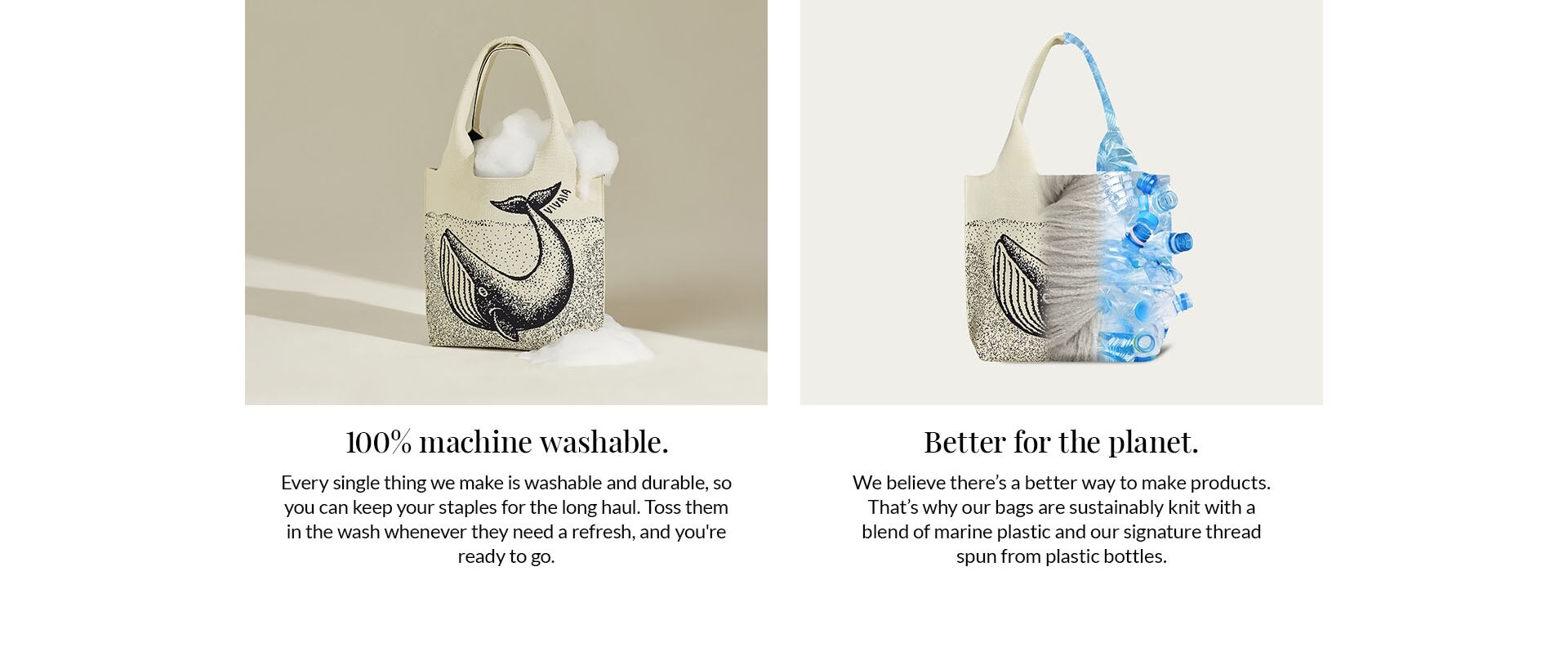 Canva Storage Bag in Marine Whale-Sustainable & Washable Knitbags