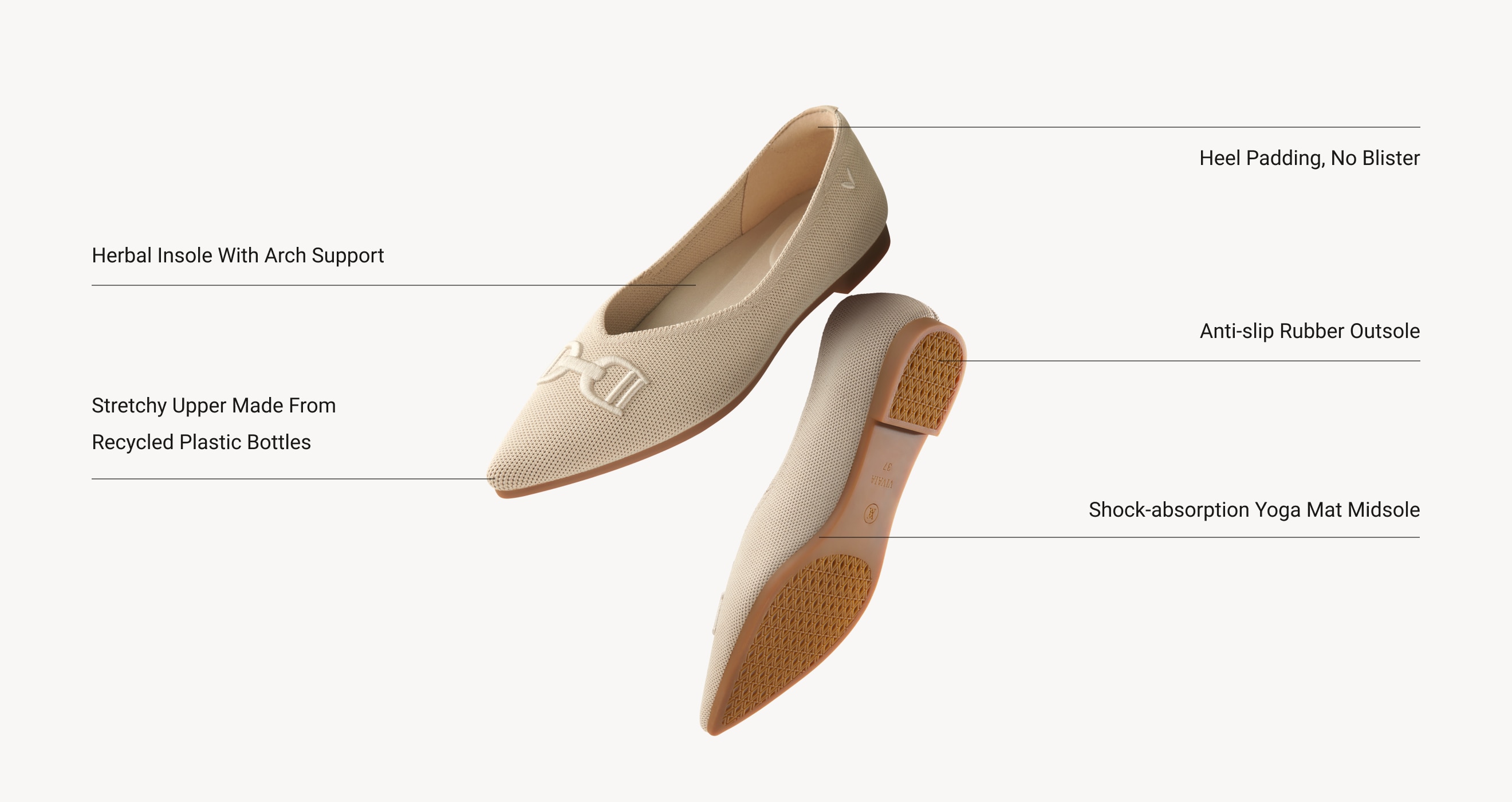 Pointed-Toe Flat Ena 2 9 VIVAIA Square-Toe Recycled Faux Fur Flats
