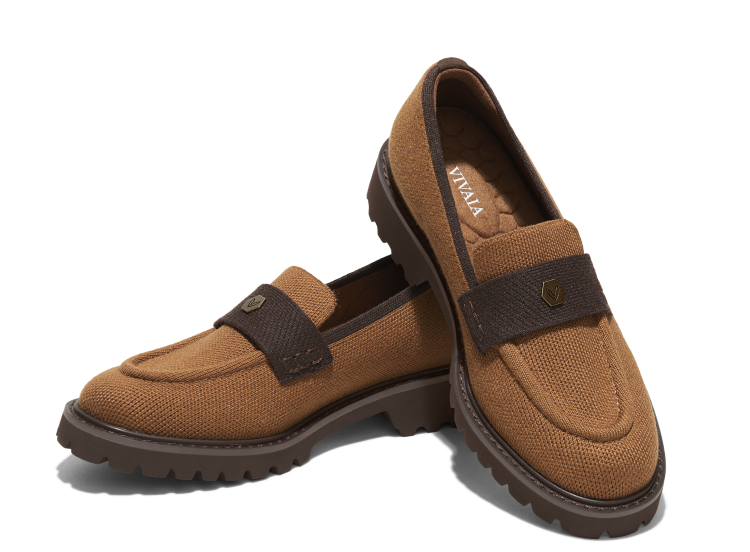 Round-Toe Platform Chunky Heel Loafers （Francesca）, RICH