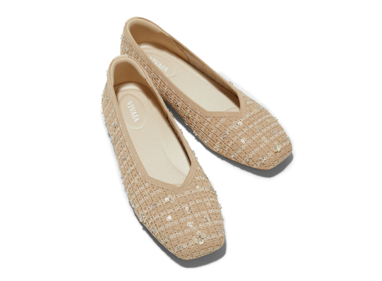 Margot Square-Toe Flats for Bunions&Wide Feet in Denim Blue-More