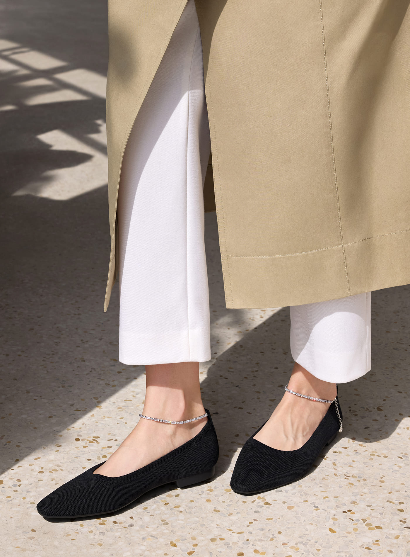 [Kathleen + Vanda] ミニスクエアトゥ アンクレット フラット Kathleen + Vanda] ミニスクエアトゥ アンクレット フラット