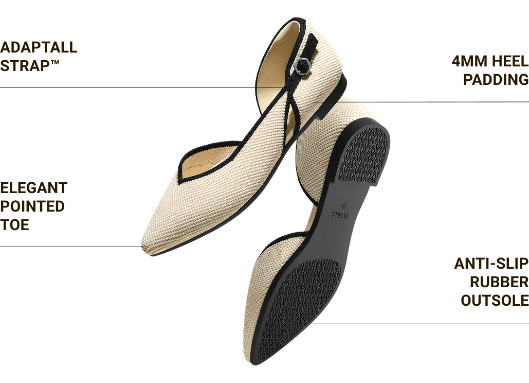 Pointed-Toe D'Orsay Flats (Malory), PALE APRICOT & BLACK BRICKWORK