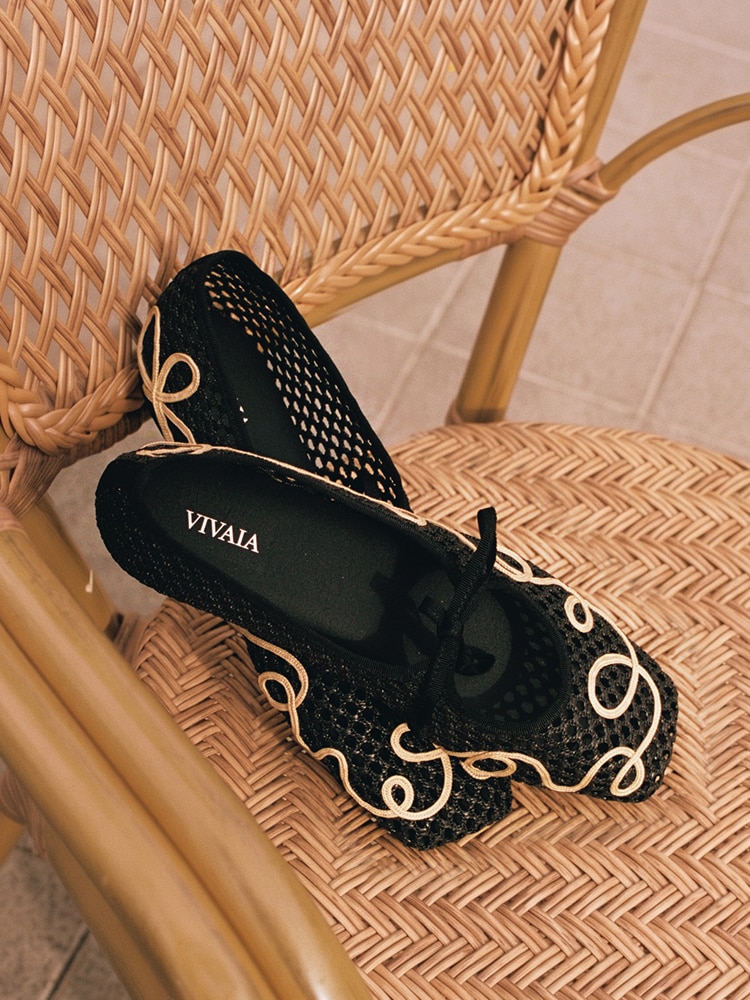Makayla] Margot™ スクエアトゥ メッシュ フラットシューズ – VIVAIA JAPAN