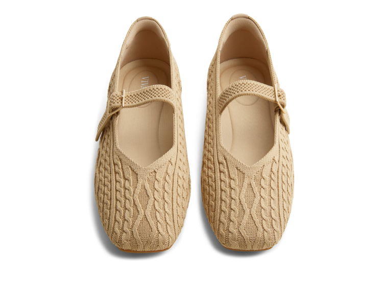 未使用級 VIVAIA ビバイア ストラップ メリージェーン ベージュ 35 Margot Mary-Jane] スクエアトゥ メリージェーン フラット