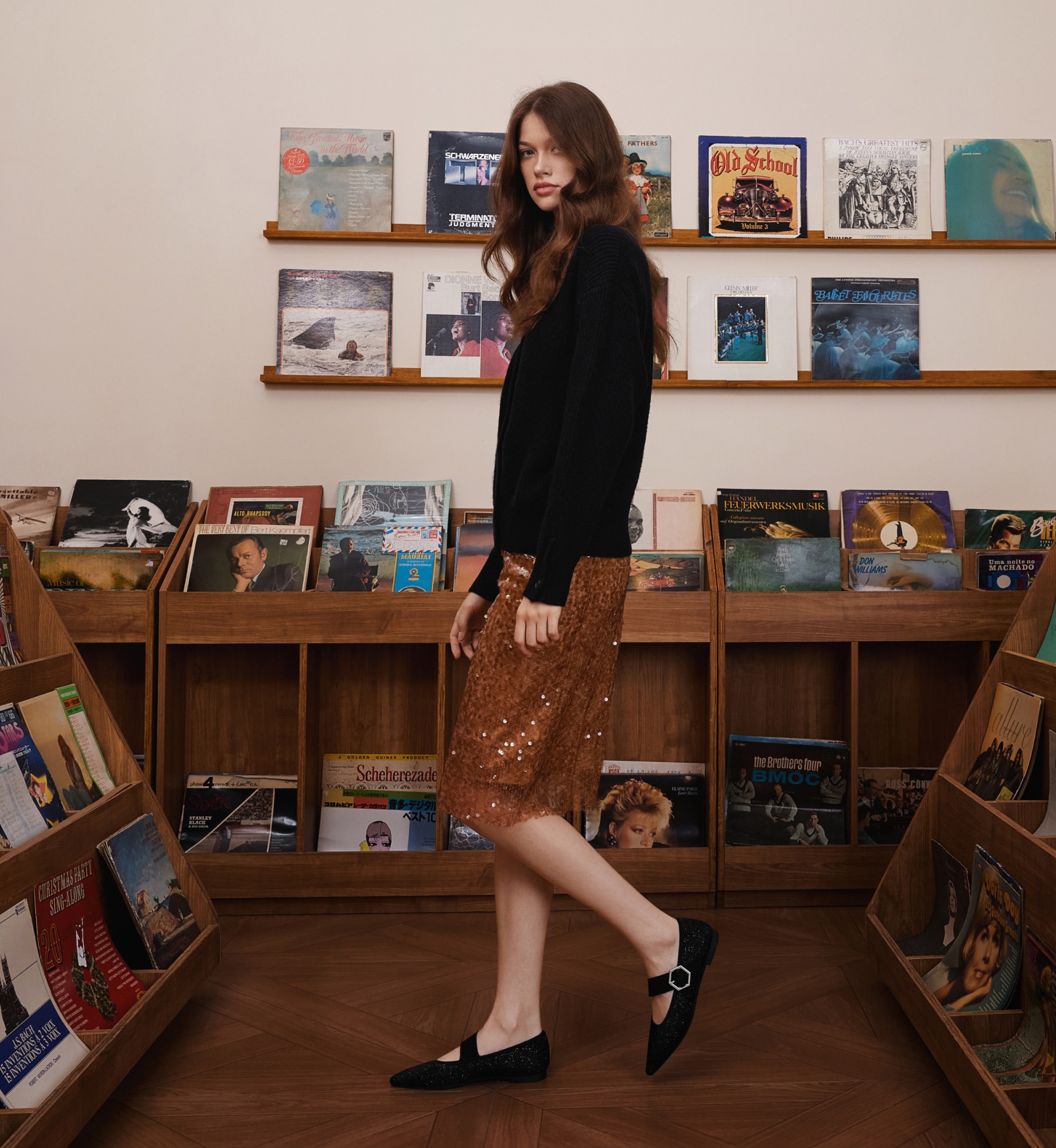 【美品】VIVAIA リボン付きフラットシューズ 25.5-26cm(40.5) ジェニ着用☆ 【Vivaia】Margot Mary Jane (VIVAIA/フラットシューズ