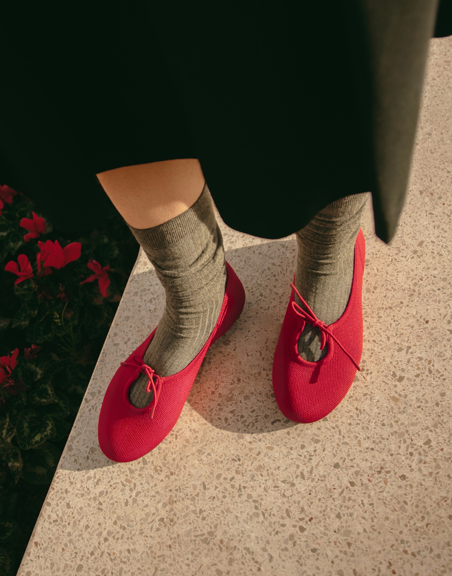 Round-Toe Lace-up Flats (Camora), RUBY RED, EU35 | VIVAIA