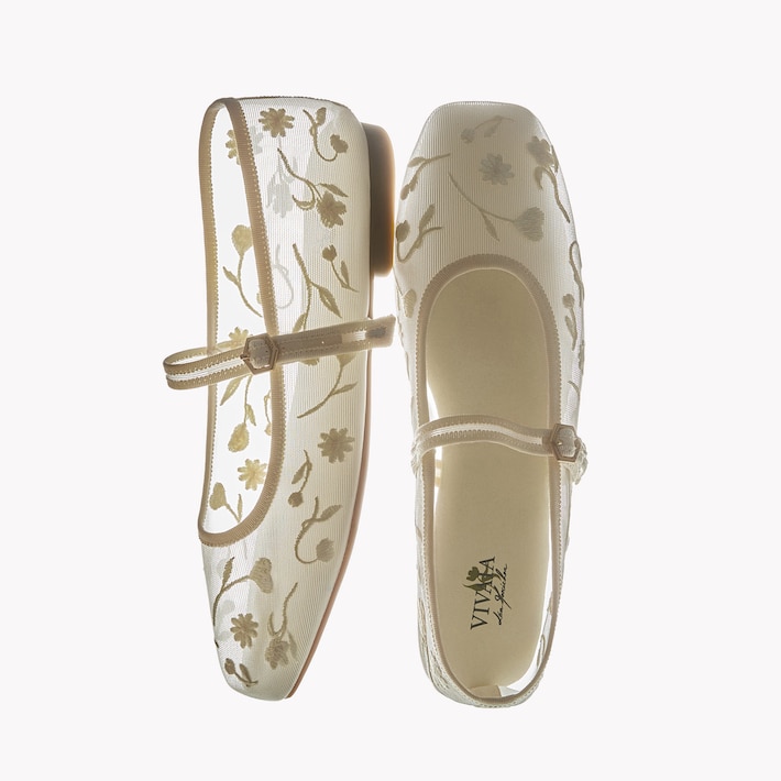 VIVAIA Margot™ Mary Jane Healing Garden limited edition with embroidered floral mesh