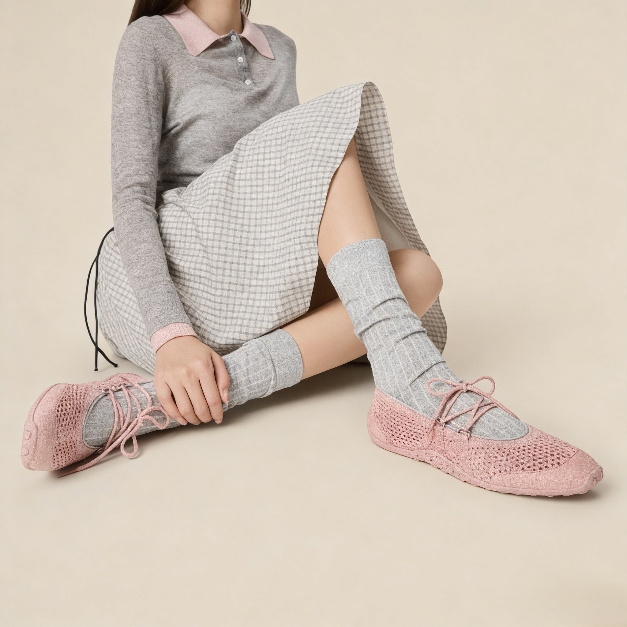 Hybrid Mesh Mary Janes styled with a dress