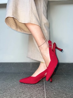 Red Addison heel close up