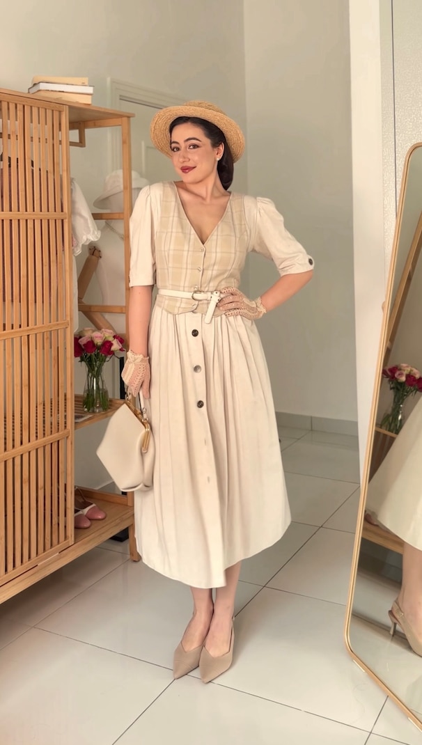 taisiamarandici — vintage cream dress with Addison
