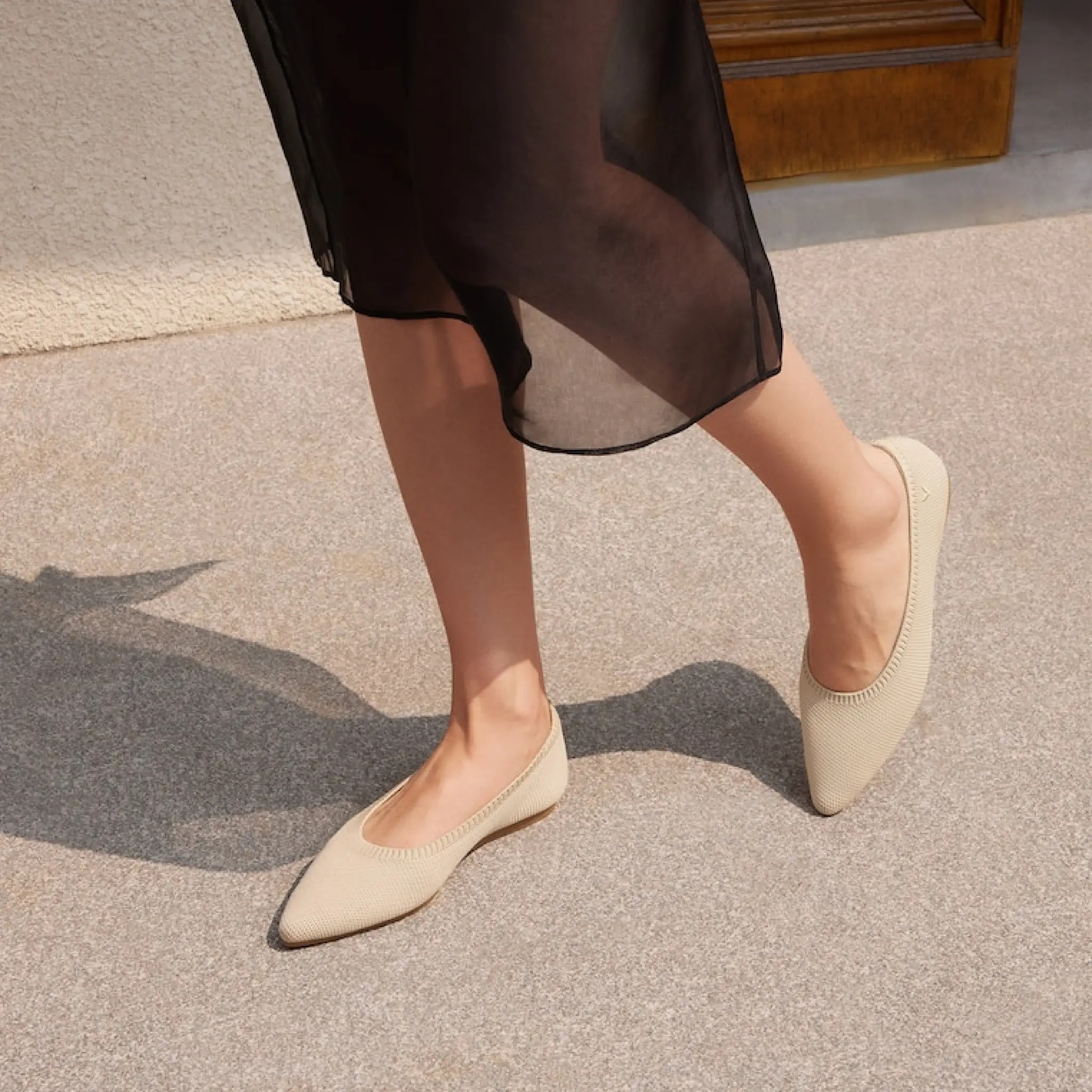 VIVAIA Aria 5 Pointed-Toe Flats in Almond