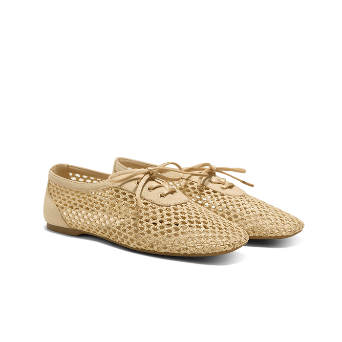 Square-Toe Mesh Flats (Carey)