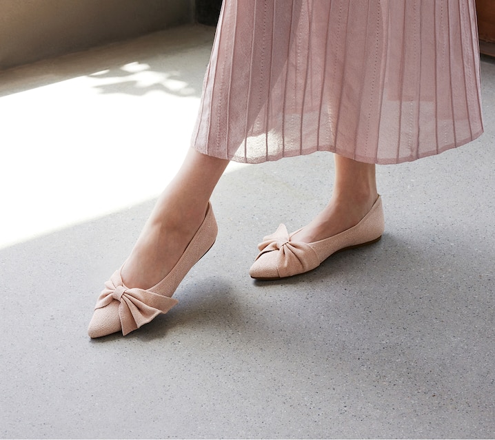 VIVAIA Azura Pointed-Toe Bow Ballet Flats