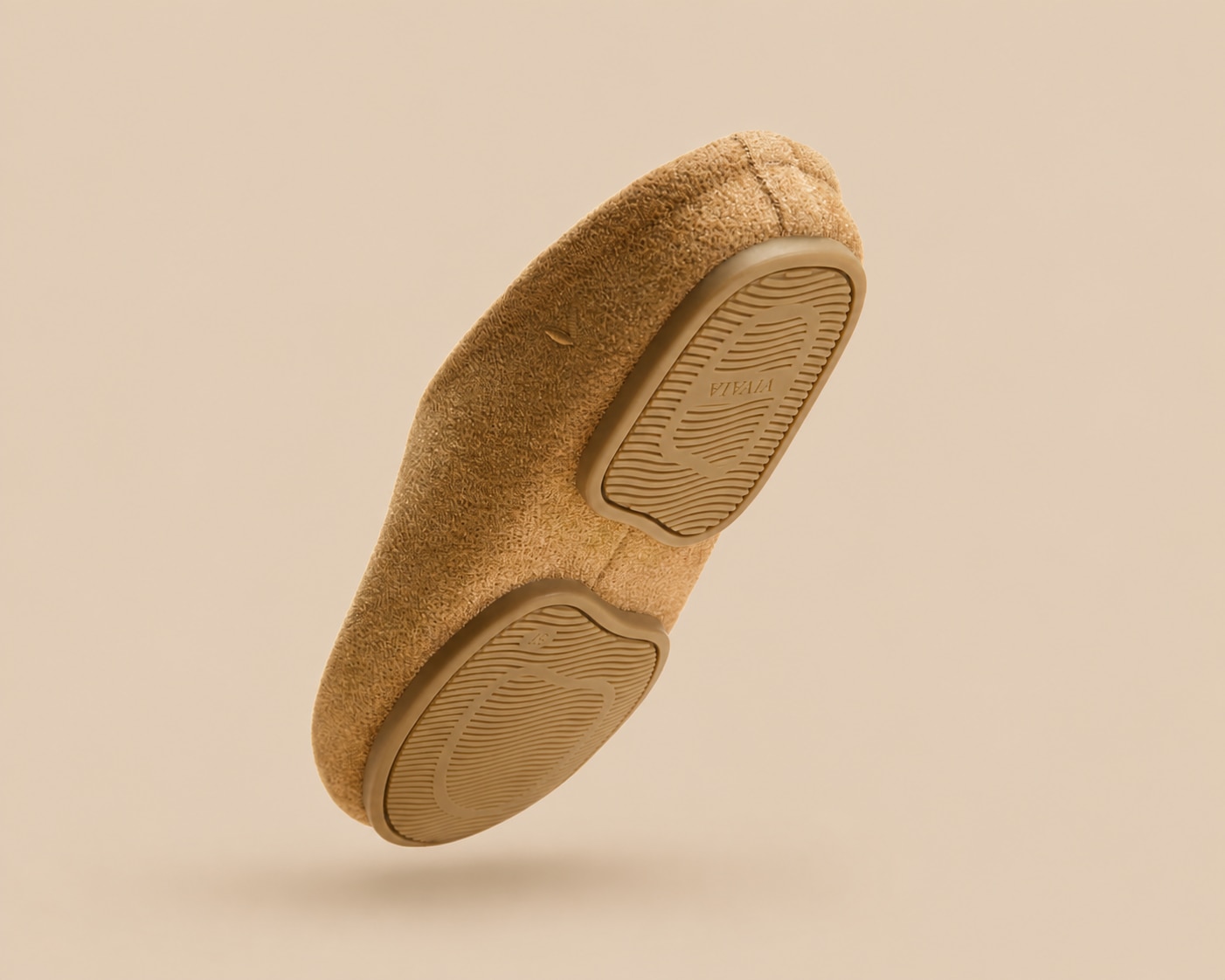 Tan Round-Toe Clog Mules showing the ribbed grip outsole