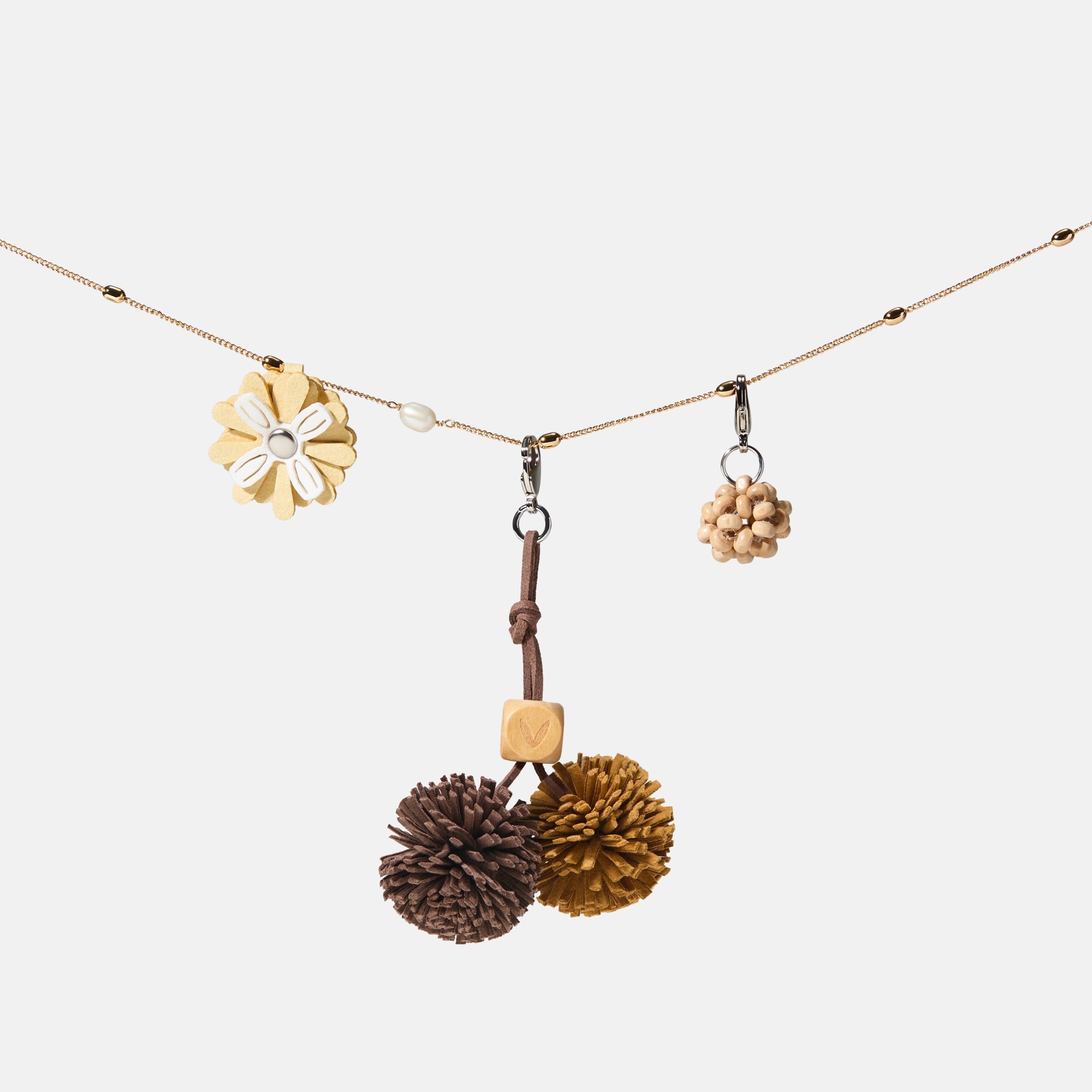 Chiara Butter Yellow flower and tassel shoe charms