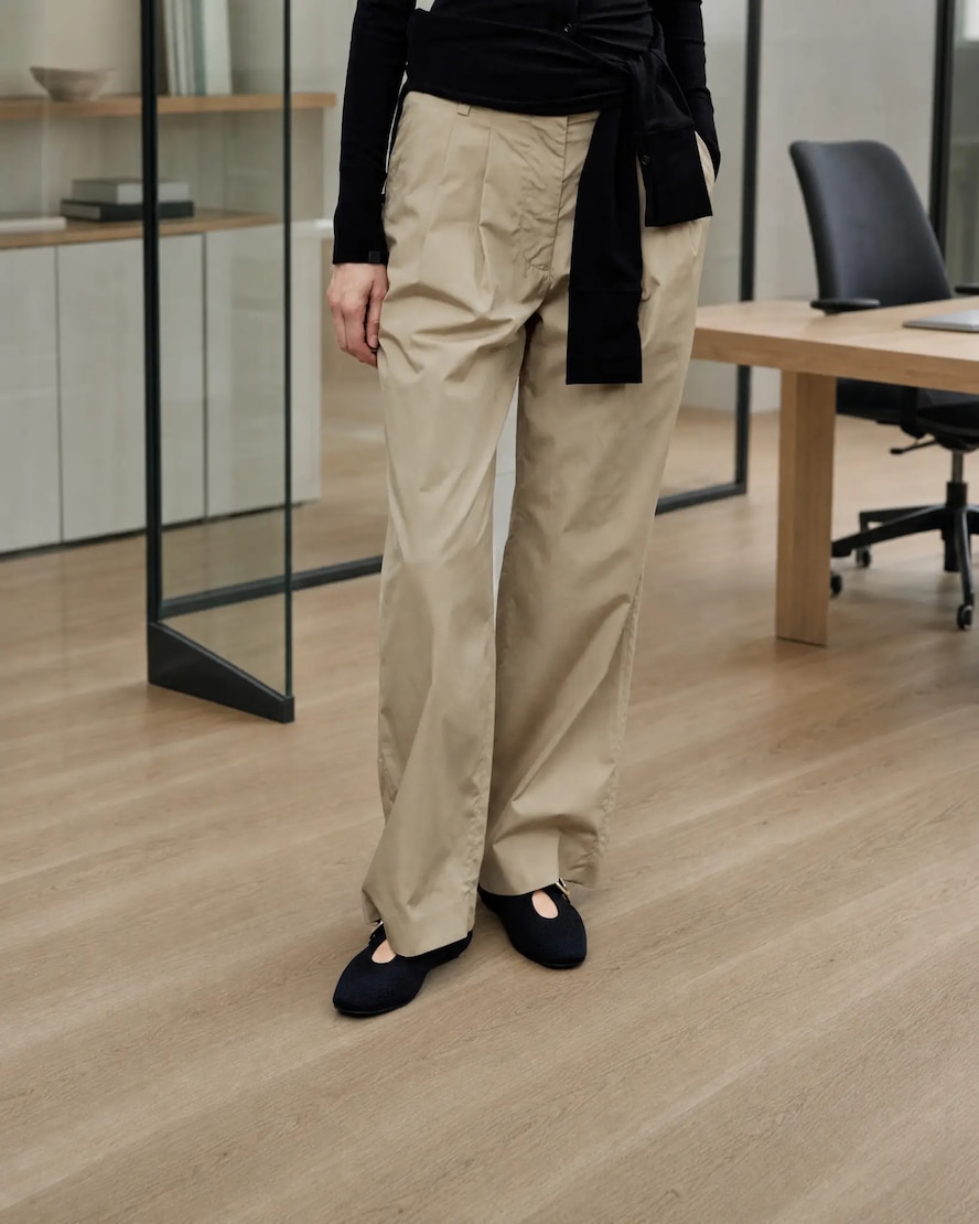 Jovin worn with tailored trousers in an office setting