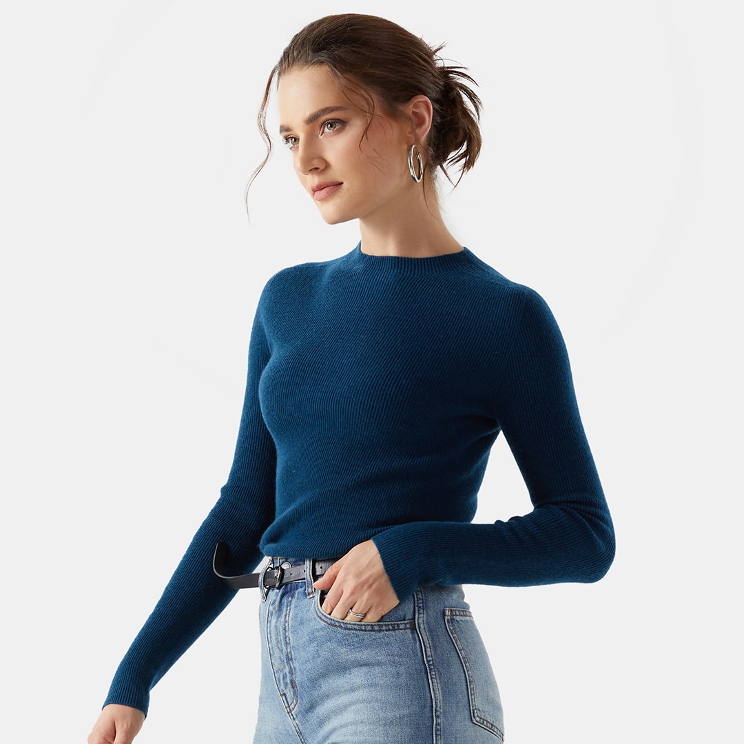 Wool Sweater-Sodalite Blue