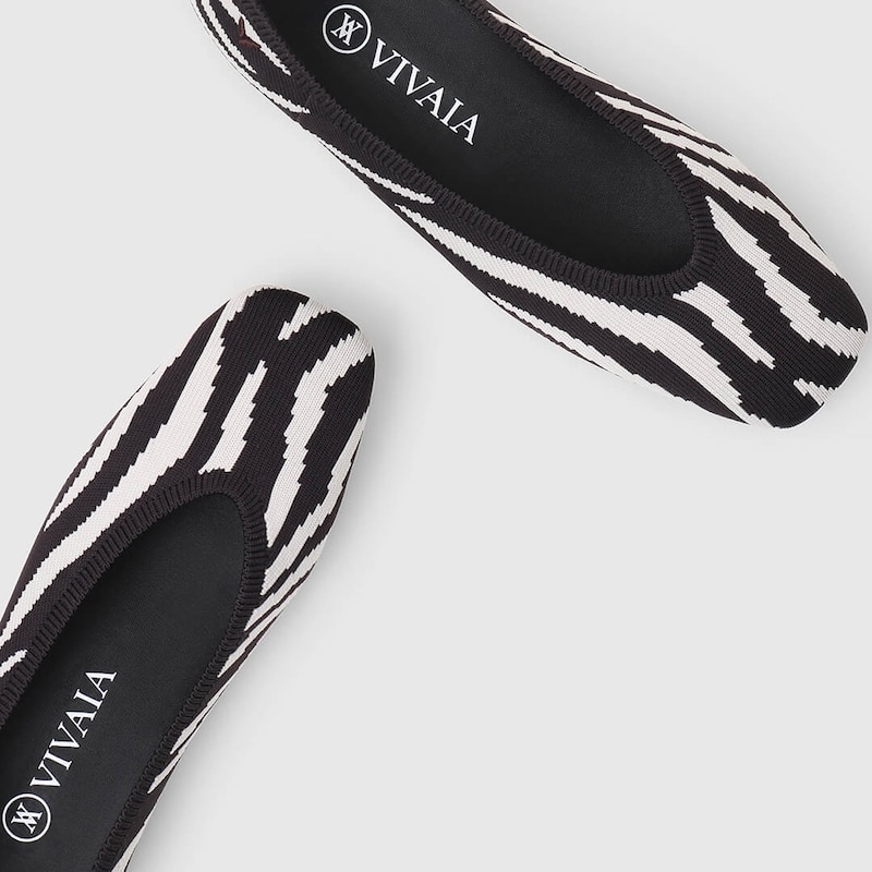 Tamia Round Toe Flats in Brown Zebra-Versatile & Comfy Women's Flat Shoes | VIVAIA