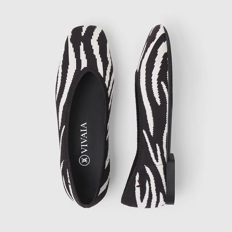 Tamia Round Toe Flats in Brown Zebra-Versatile & Comfy Women's Flat Shoes | VIVAIA