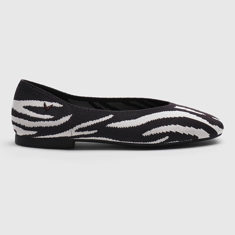 Tamia Round Toe Flats in Brown Zebra-Versatile & Comfy Women's Flat Shoes | VIVAIA