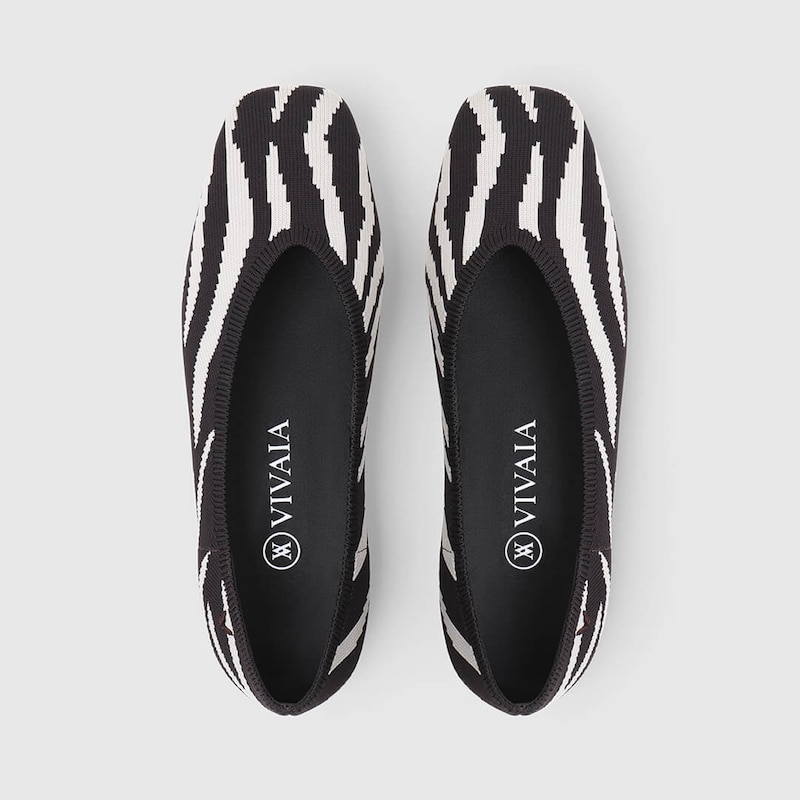 Tamia Round Toe Flats in Brown Zebra-Versatile & Comfy Women's Flat Shoes | VIVAIA