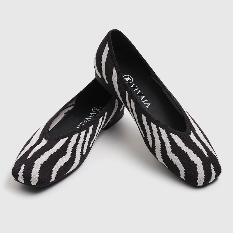 Tamia Round Toe Flats in Brown Zebra-Versatile & Comfy Women's Flat Shoes | VIVAIA