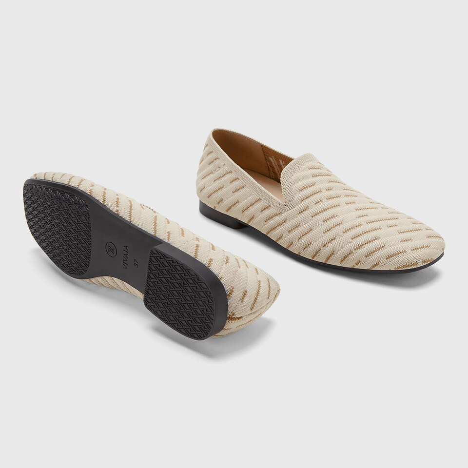 Marina Square-toe Loafers in Cream Ivory-Sustainable & Washable | VIVAIA