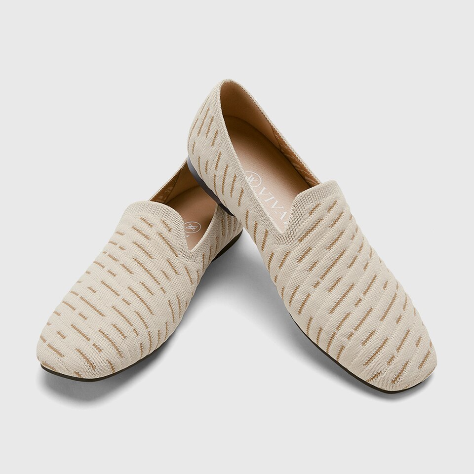 Marina Square-toe Loafers in Cream Ivory-Sustainable & Washable | VIVAIA