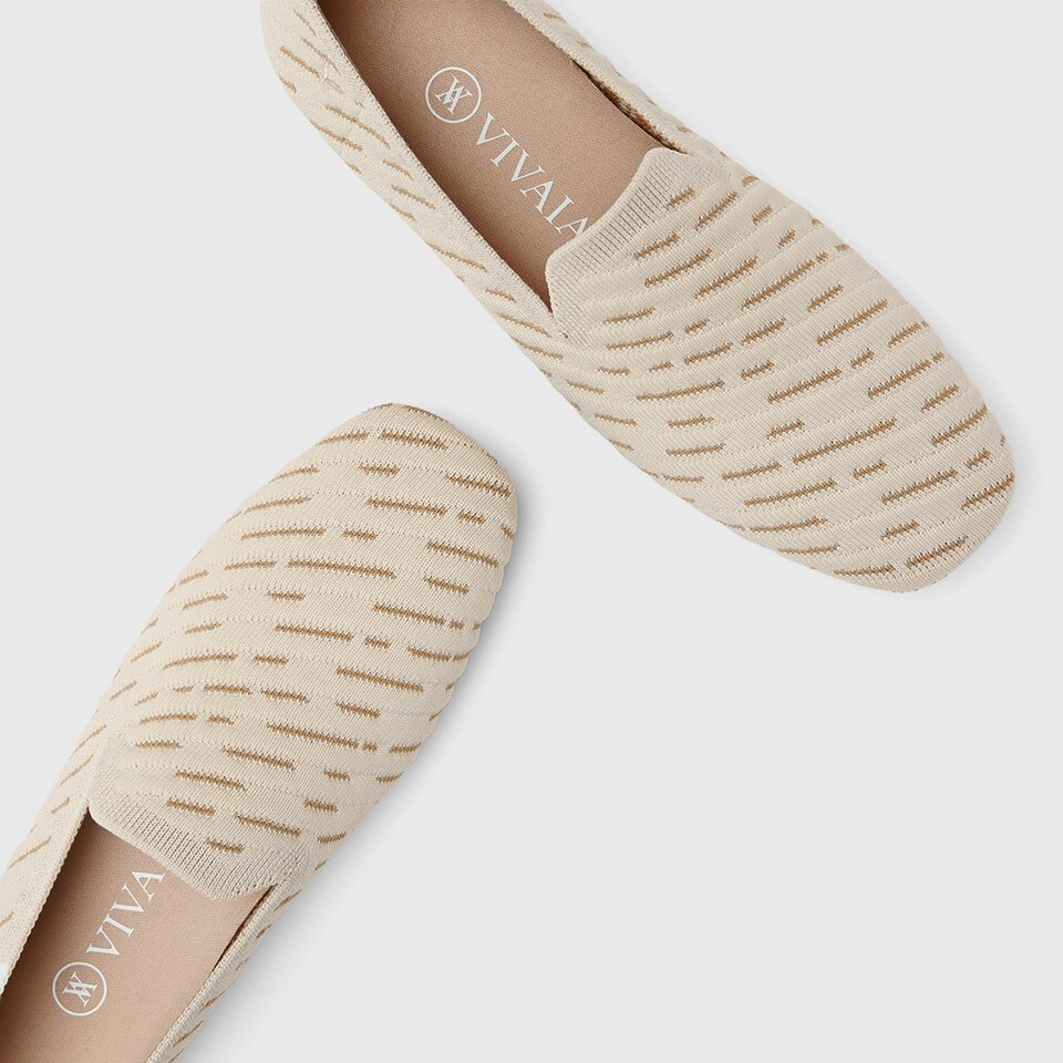 Marina Square-toe Loafers in Cream Ivory-Sustainable & Washable | VIVAIA