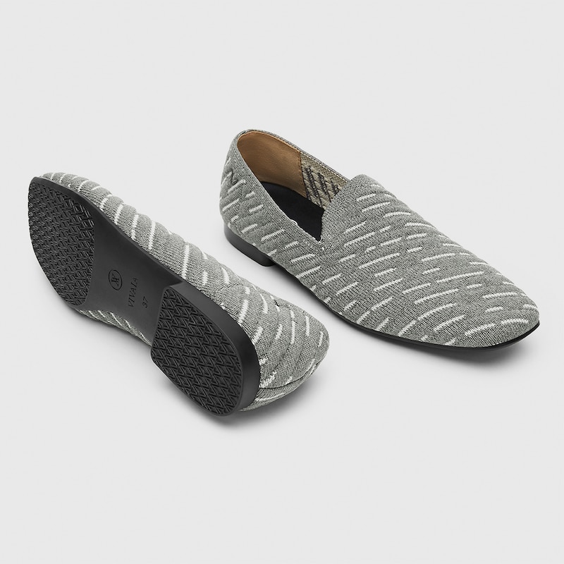Marina Square-toe Loafers in Rich Grey | Women's Sustainable, Washable and Stylish Shoes | VIVAIA