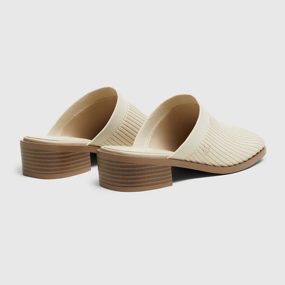 Giselle Square-toe Mules in Cream Ivory | Women's Sustainable and Stylish Shoes | VIVAIA