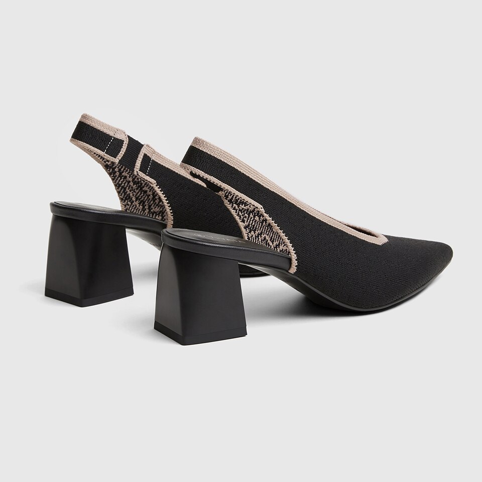Della Pointy Heeled Sandals in Deep Ebony | Women's Sustainable and Stylish Black Shoes | VIVAIA