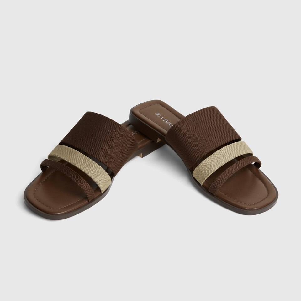 Doris Square-toe Sandals in Tan Russet | Women's Sustainable and Stylish Shoes | VIVAIA
